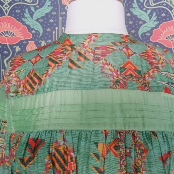 Chufy Tika Mini Daxa Mint Green Long Sleeve Fit Flare Boho Dress XS Nwt - Picture 5 of 8